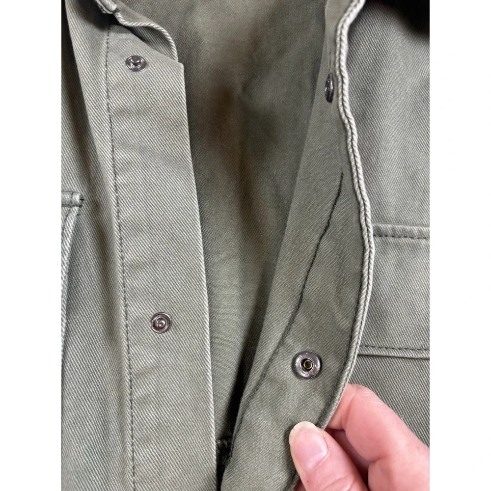 No Boundaries Men's Large Green Utility Jacket W/Snap Buttons &‎ 2 Chest Pockets